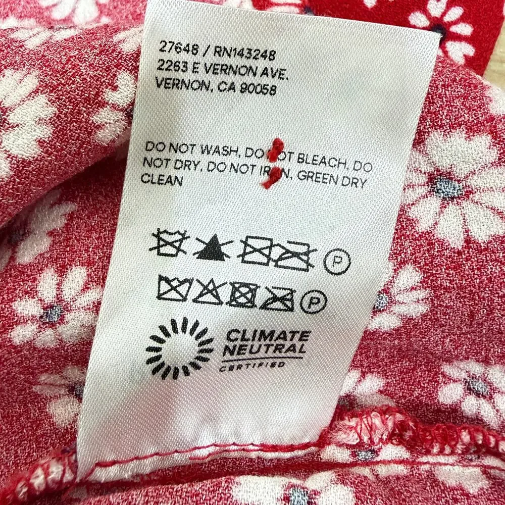 REFORMATION Baldwin Mini Dress Tagged Size 4 Fits 0-2 Red Daisy Floral Print - Picture 9 of 11